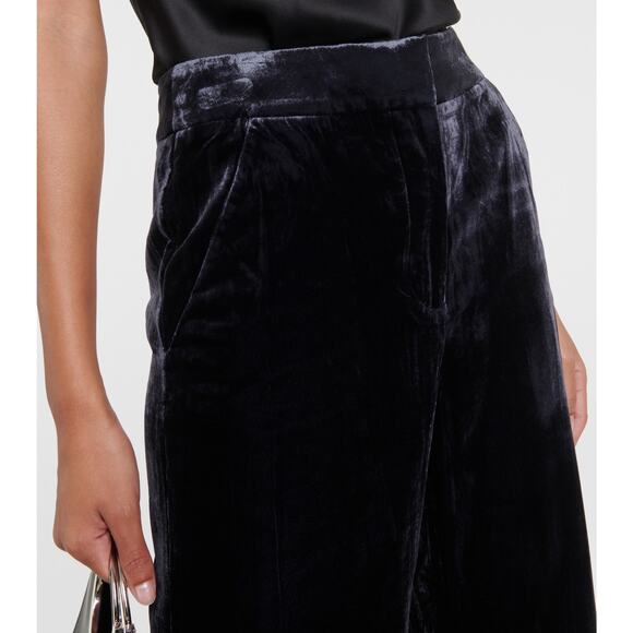Veronica Beard Lebone Velvet Wide Leg Pants in Navy Size 12 - Picture 3 of 16